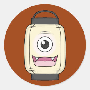 Sticker Rond Chochin-obake (Fantôme de lanterne en papier)