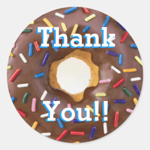 Sticker Rond Chocolat avec arrosage de Merci de Donut