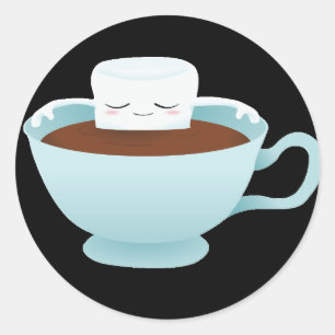 Sticker Rond Chocolat chaud