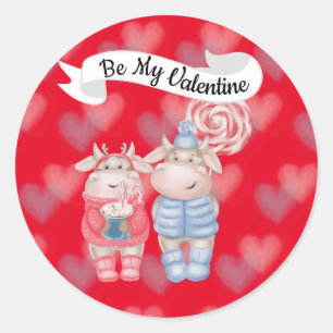 Sticker Rond Chocolat Chaud Et Bonbon Au Poivre Rond Autocollan