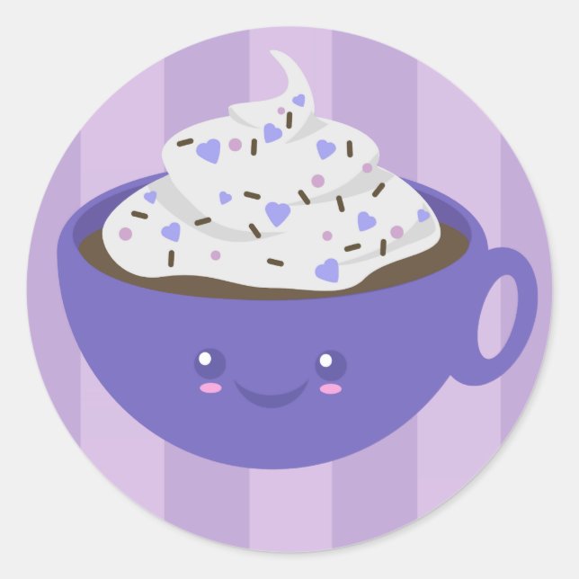 Sticker Rond Chocolat chaud mignon (Devant)