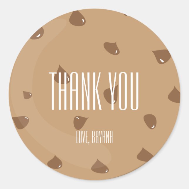Sticker Rond Chocolat Chip COOKIE Anniversaire Fête Favoriser S (Devant)