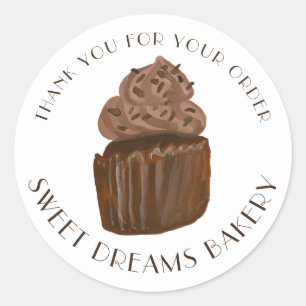 Sticker Rond Chocolat Cupcake Restauration Boulangerie COMMANDE