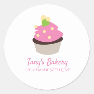 Sticker Rond Chocolat Cupcakes Swirl Boulangerie Maison