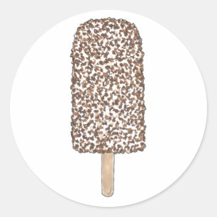 Sticker Rond Chocolat Eclair Crème glacée Popsicle Pop Junk Foo