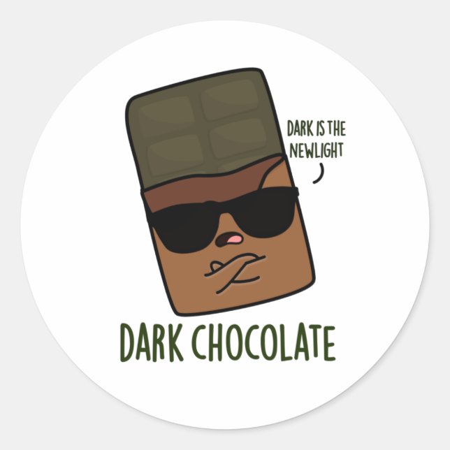 Sticker Rond Chocolat foncé drôle de bonbon de jeu (Devant)