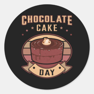 Sticker Rond Chocolat Gâteau Jour Bonbons Coca Sucré Idée cadea