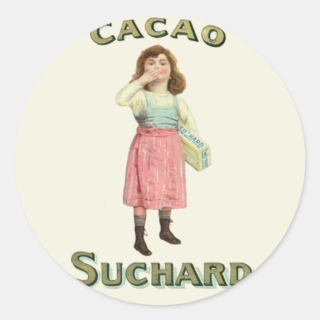 Sticker Rond Chocolat victorien Kiss Girl Sucre (Devant)