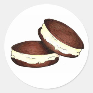 Sticker Rond Chocolat Whoopie Pie PA Hollandais Dessert Foodie