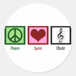 Sticker Rond Choeur d'amour de paix