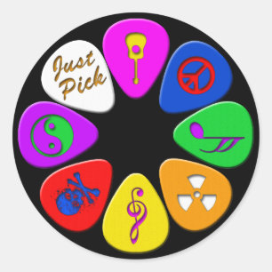 Sticker Rond Choisir juste des Onglets de guitare