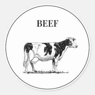 Sticker Rond Choix de repas Mariage de boeuf rustique
