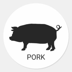 Sticker Rond Choix de repas Mariage de porc