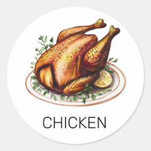 Sticker Rond Choix de repas pour Mariage de poulet personnalisé