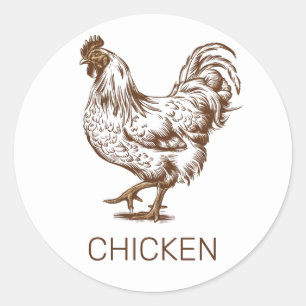 Sticker Rond Choix de repas pour Mariage de poulet personnalisé
