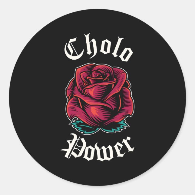 Sticker Rond Cholo Power Mexicaine Chicano Cholo Pour Cholo (Devant)
