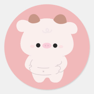 Sticker Rond Chonky Cow