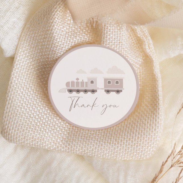 Sticker Rond Choo Choo Train Girls Pink Anniversaire Party (Créateur téléchargé)