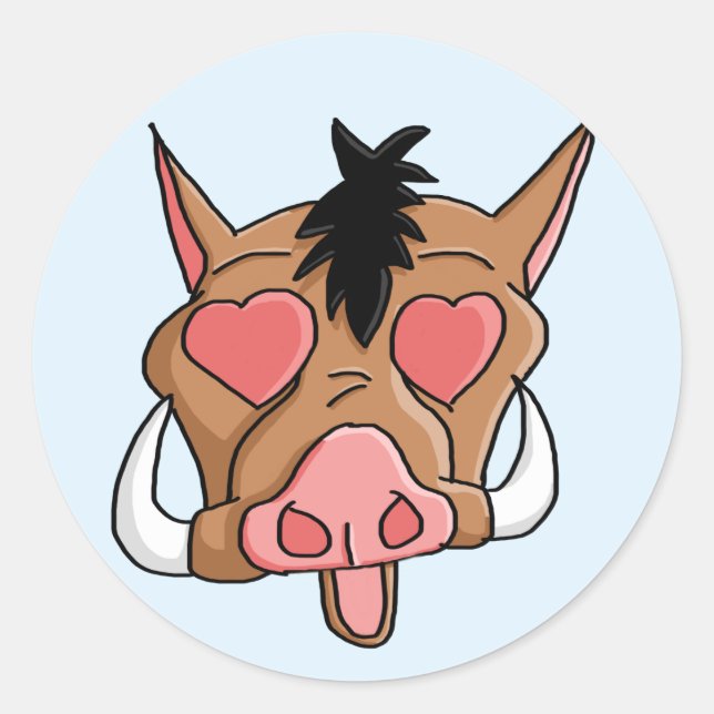Sticker Rond Chop de porc de Lovestruck Emoji (Devant)
