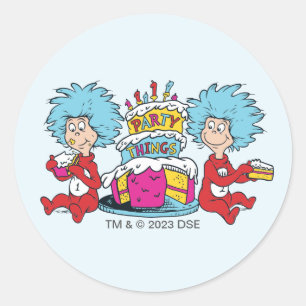 Sticker Rond Chose Un Chose Deux Choses de Fête