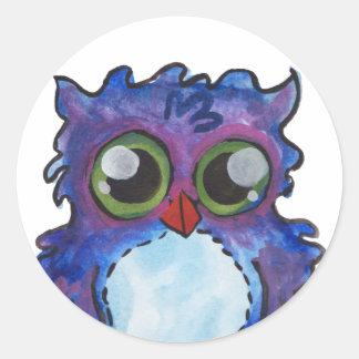 Sticker Rond Chouette blanche