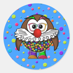 Sticker Rond chouette clown
