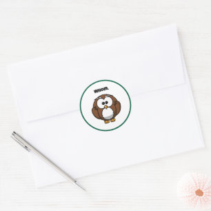 Sticker Rond Chouette de grammaire drôle pour écrivains et mord