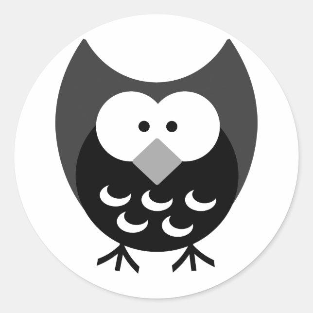 Sticker Rond Chouette design Cool ! (Devant)