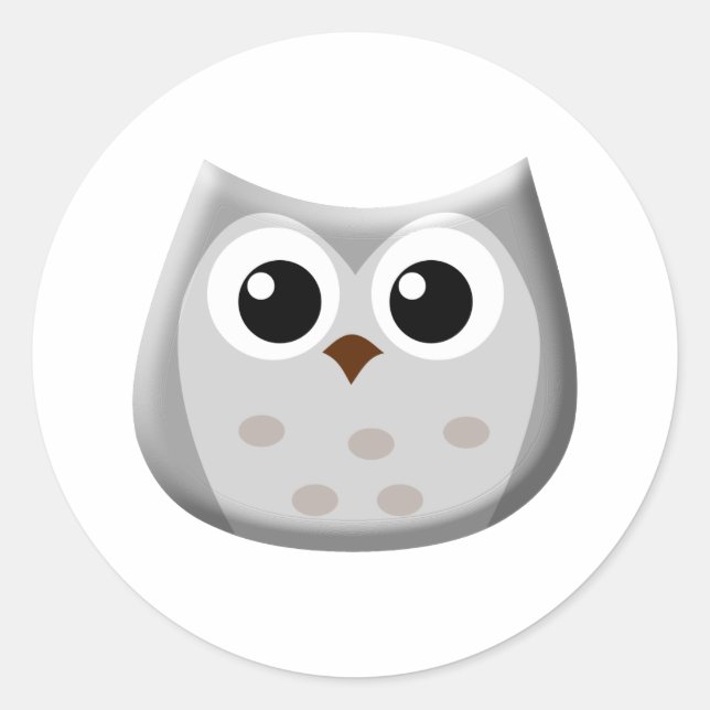 Sticker Rond Chouette grise (Devant)