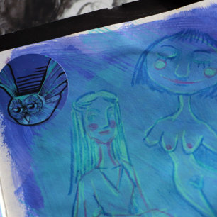 Sticker Rond Chouette pourpre