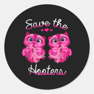 Sticker Rond Chouettes Sauver Un Hooters Pink Ribbon Cancer du 