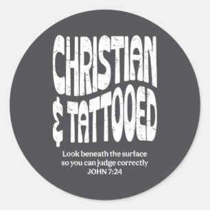 Sticker Rond Chrétien Et Tatoué 