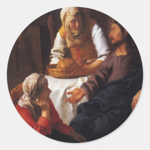Sticker Rond Christ dans la Maison de Marie & Marthe