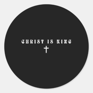 Sticker Rond Christ est roi subtil chrétien minimal religieux