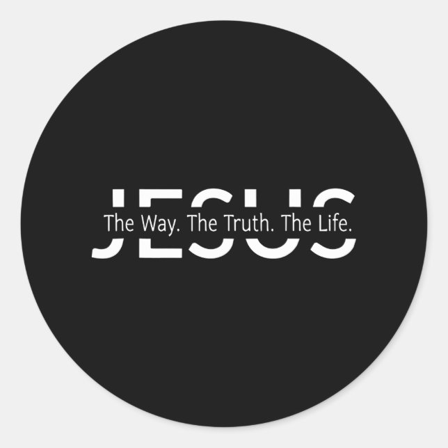 Sticker Rond Christ Jésus Le Chemin La Vérité La Vie Bénie (Devant)