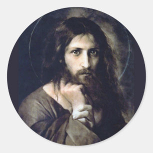 Sticker Rond Christ Jésus le Sauveur par Cornicelius