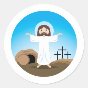 Sticker Rond Christ ressuscité