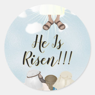 Sticker Rond Christ ressuscité Pâques