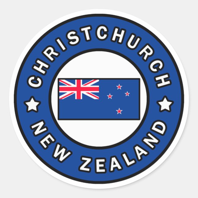 Sticker Rond Christchurch Nouvelle-Zélande (Devant)