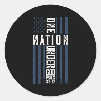 Sticker Rond Christian 4 juillet une nation sous Dieu Amérique