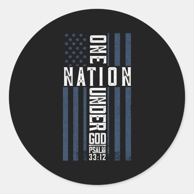 Sticker Rond Christian 4 juillet une nation sous Dieu Amérique (Devant)