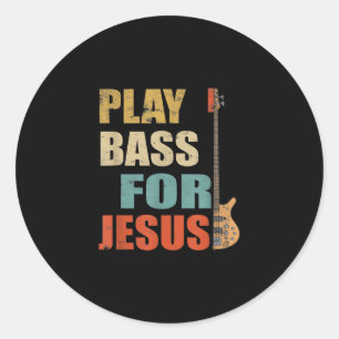 Sticker Rond Christian Bass Guitare Jouer basse pour Jésus
