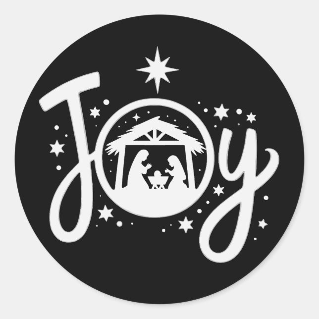 Sticker Rond Christian Christmas Joy Jesus Nativity Scene Faith (Devant)