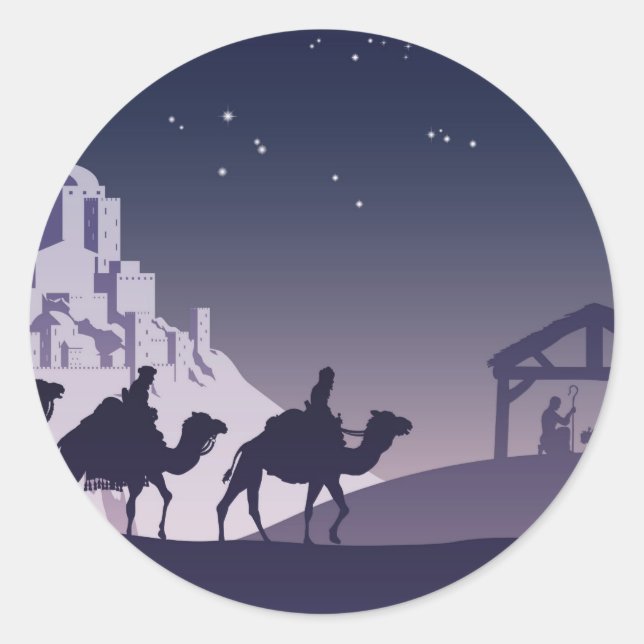 Sticker Rond Christian Christmas Nativité Scene (Devant)