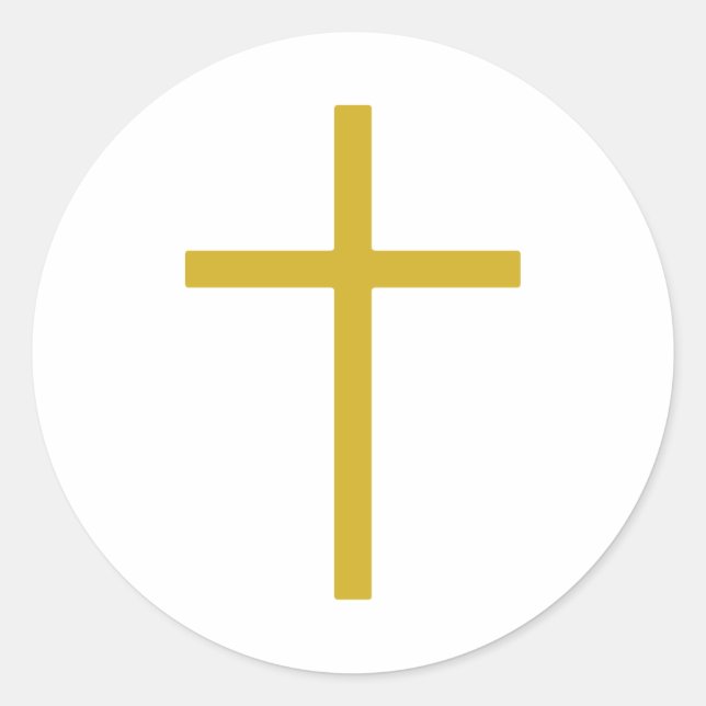Sticker Rond Christian Cross Gold (Devant)