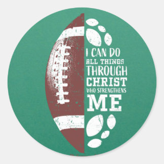 Sticker Rond Christian Football Cadeaux Ados Garçons Enfants Ho