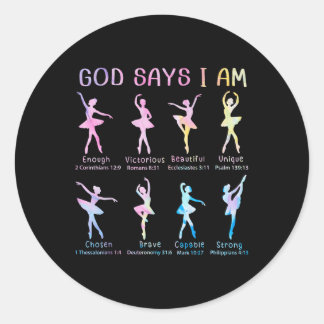 Sticker Rond Christian God Dit Que Je Suis Bible Verse Tie Dye 