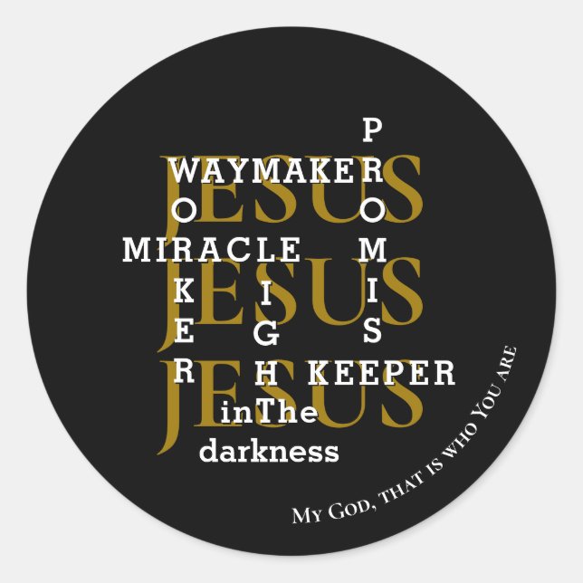 Sticker Rond Christian JESUS Waymaker (Devant)