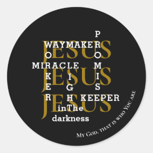 Sticker Rond Christian JESUS Waymaker
