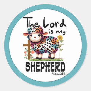 Sticker Rond Christian Le Seigneur est Mon Pasteur Psaumes 23